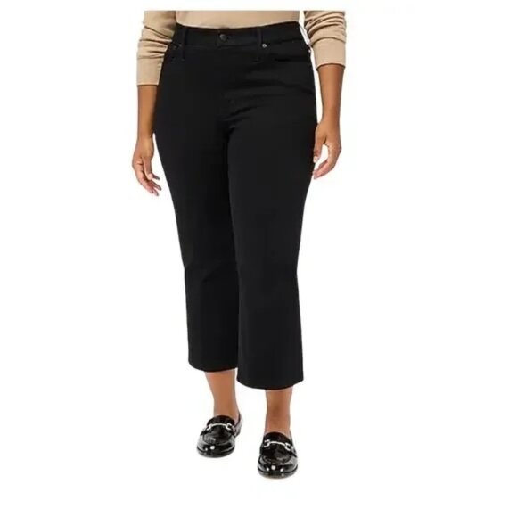 J. Crew Factory Jeans Womens Mid Rise Flare Crop Black All-day Stretch Sz 31 NEW - Picture 1 of 8